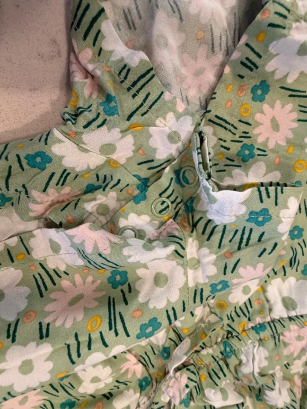 Cat & Jack Green Floral Romper